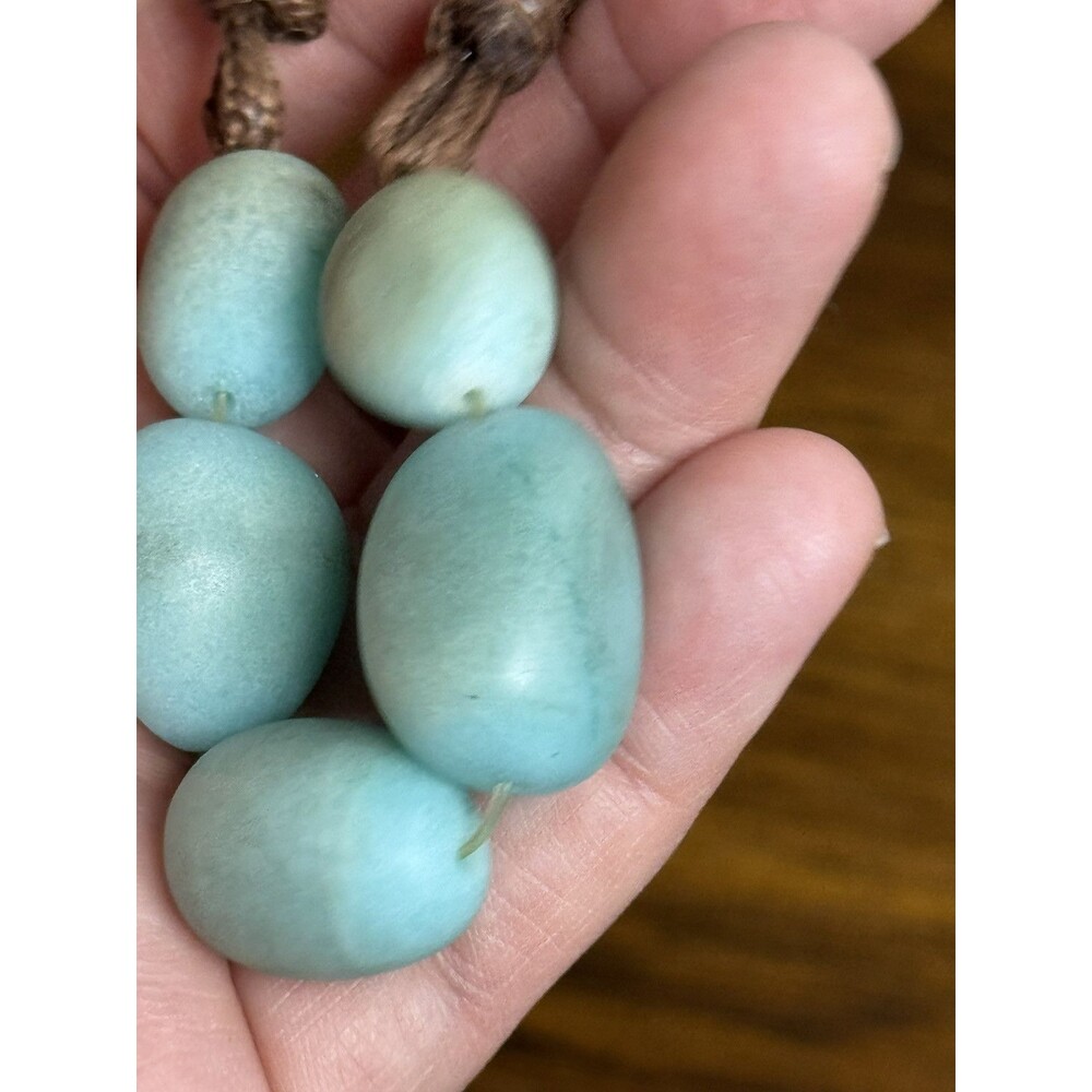 Beaded Stones Turquoise Bracelet Stretch Homemade - Picture 2 of 4
